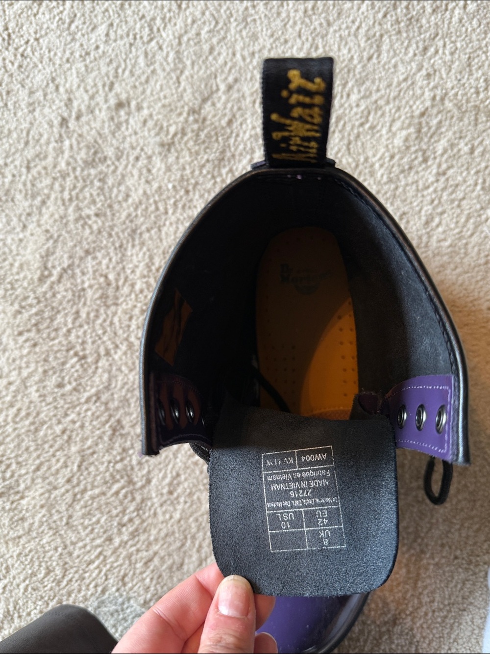 Dr. Martens Purple Patent Lace-Up Combat Boots - Picture 3 of 7